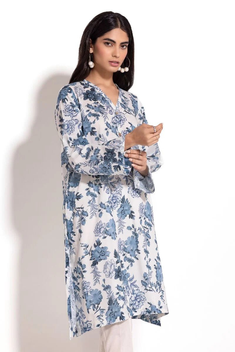 Khaadi Smart Long Sleeve Cotton Kurtis 1pc - ZARF